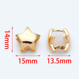 10pcs Star Leverback Ear Hooks 15mm, Brass, Earring Component Hooks