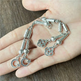 10pcs Star Moon Chinese Knot Rosary Pendant Tassel DIY Jewelry Making