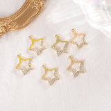 10pcs Star Pendant Charms Crystal Hollow Pendant Charms for Diy Jewelry Making