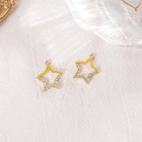10pcs Star Pendant Charms Crystal Hollow Pendant Charms for Diy Jewelry Making