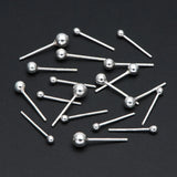 10pcs Sterling Silver Ball Ear Post, .925 Silver Earring Post