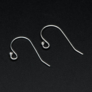 10pcs 925 Silver Earring Hooks with Ball End 20x10mm