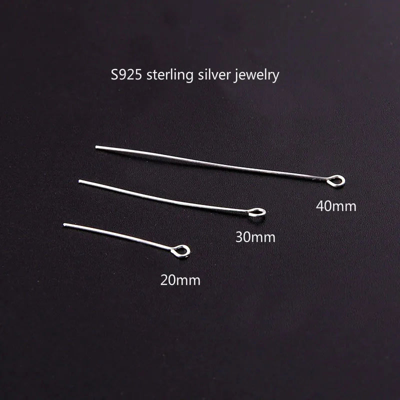 10pcs Sterling Silver S925 9-pin T-needle Curved Needle Earrings DIY Jewelry