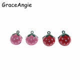 10pcs Strawberry Jingle Bells Sweety Necklace Pendant Charms