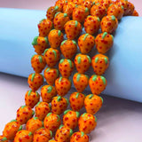 10pcs Strawberry Shape Lampwork Beads 12x15mm Glass Jewelry Spacer Accessori