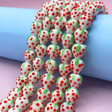 10pcs Strawberry Shape Lampwork Beads 12x15mm Glass Jewelry Spacer Accessori
