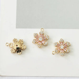 10pcs Sweet Flower Charms for Earrings Bracelet DIY Geometric Pendant