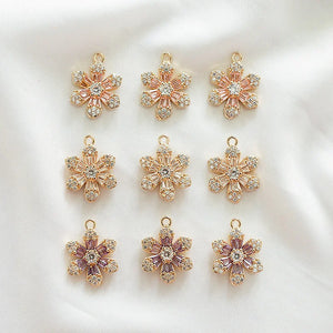 10pcs Sweet Flower Charms for Earrings Bracelet DIY Geometric Pendant