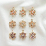 10pcs Sweet Flower Charms for Earrings Bracelet DIY Geometric Pendant