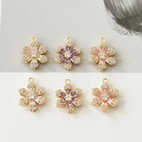 10pcs Sweet Flower Charms for Earrings Bracelet DIY Geometric Pendant