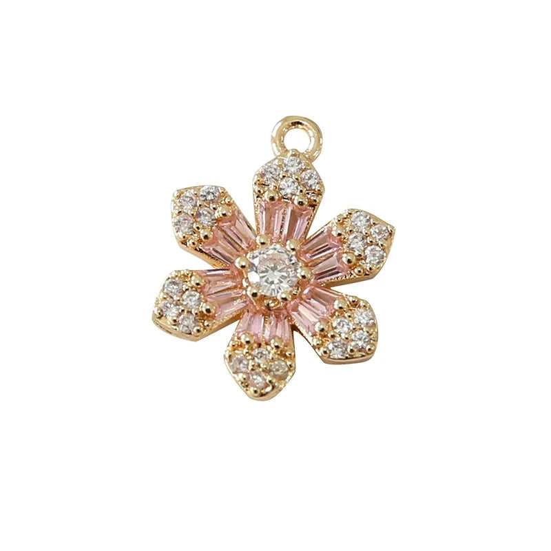 10pcs Sweet Flower Charms for Earrings Bracelet DIY Geometric Pendant