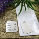 10pcs "Sun Sand Drink in Hand" Charms Pendant for DIY Jewelry Making