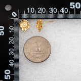 10pcs Sunflower Earring Posts Plated Brass Floral Stud Earring with Loop