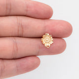 10pcs Sunflower Earring Posts Plated Brass Floral Stud Earring with Loop