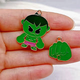 10pcs Hero Charm Enamel Movie Pendant Keychain Necklace Jewelry Supplies