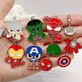 10pcs Hero Charm Enamel Movie Pendant Keychain Necklace Jewelry Supplies