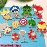 10pcs Hero Charm Enamel Movie Pendant Keychain Necklace Jewelry Supplies