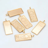 10pcs Tarot Card The Moon Charm Rectangle Pendant