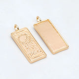 10pcs Tarot Card The Moon Charm Rectangle Pendant