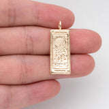 10pcs Tarot Card The Moon Charm Rectangle Pendant