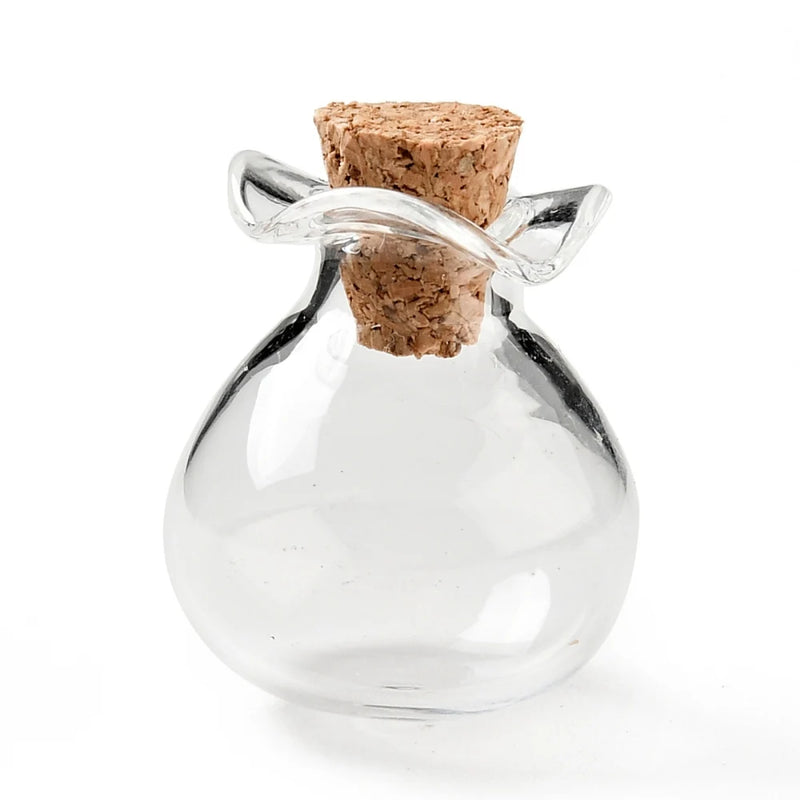10pcs Teardrop Glass Bottles Cork Empty Wishing Bottles DIY Vials Pendant Beads