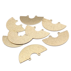 10pcs Textured Brass Half Round Earrings Charms Pendant Jewelry Findings