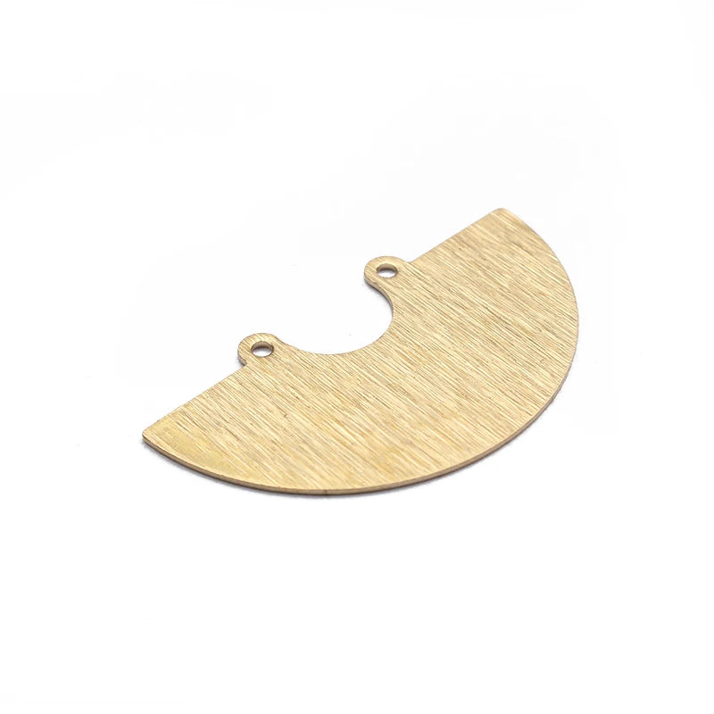 10pcs Textured Brass Half Round Earrings Charms Pendant Jewelry Findings