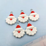 10pcs Santa Claus Head Charms for Jewelry Making