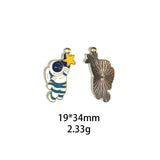 10pcs Walking Astronauts Charms DIY Metal Enamel Pendants for Jewelry Making