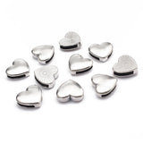 10pcs Heart Charms Slider Beads for Flat Leather Cord Bracelet