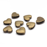 10pcs Heart Charms Slider Beads for Flat Leather Cord Bracelet