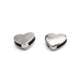 10pcs Heart Charms Slider Beads for Flat Leather Cord Bracelet