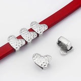 10pcs Tibetan Silver Heart Spacer For Licorice Leather Cord Jewelry DIY