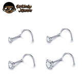 10pcs Titanium CZ Crystal Nose Studs Women Nose Ring Body Jewelry