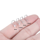 10pcs Titanium CZ Crystal Nose Studs Women Nose Ring Body Jewelry