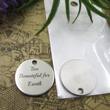 10pcs 'Too For Earth' Charms Pendant Stainless Steel DIY Jewelry Findings