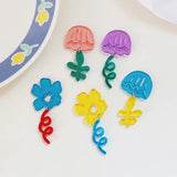 10pcs Acrylic Flower Charms for Jewelry Making