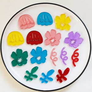 10pcs Acrylic Flower Charms for Jewelry Making