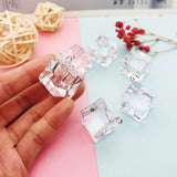 10pcs Ice Cube Resin Pendants 3D Ice Charms For Jewelry Earring Keychain