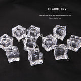 10pcs Ice Cube Resin Pendants 3D Ice Charms For Jewelry Earring Keychain
