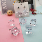 10pcs Ice Cube Resin Pendants 3D Ice Charms For Jewelry Earring Keychain
