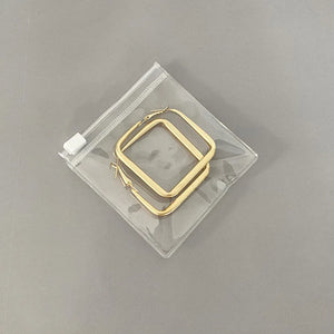 10pcs Transparent Zip Lock PVC Bags Square Clear Zipper Jewelry Pouches