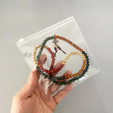 10pcs Transparent Zip Lock PVC Bags Square Clear Zipper Jewelry Pouches