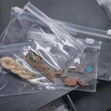 10pcs Transparent Zip Lock PVC Bags Square Clear Zipper Jewelry Pouches