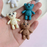 10pcs Bear Resin Charms Keyring Pendant DIY Jewelry Making