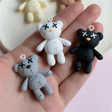 10pcs Bear Resin Charms Keyring Pendant DIY Jewelry Making
