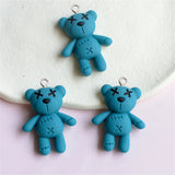10pcs Bear Resin Charms Keyring Pendant DIY Jewelry Making
