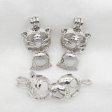 10pcs Tiger Pearl Cage Silver Plated Essential Oil Diffuser Bead Cage
