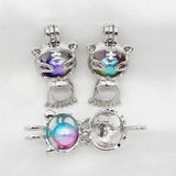 10pcs Tiger Pearl Cage Silver Plated Essential Oil Diffuser Bead Cage