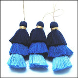 10pcs Tri-color Tassel Keychain Craft DIY 70mm